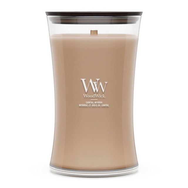 Lumanare Parfumata Borcan Mare Santal Myrrh, WoodWick® Lumanare Parfumata Borcan Mare Santal Myrrh, WoodWick®