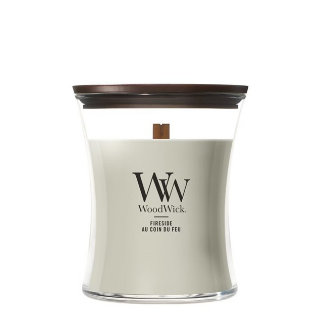 Lumanare Parfumata Borcan Mediu Fireside, WoodWick® Lumanare Parfumata Borcan Mediu Fireside, WoodWick®