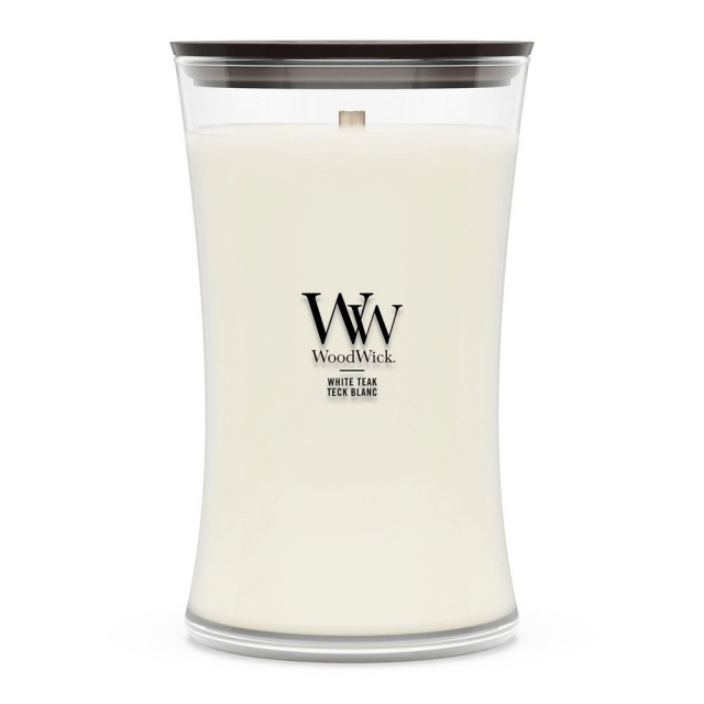 Lumanare Parfumata Borcan Mare White Teak, WoodWick® Lumanare Parfumata Borcan Mare White Teak, WoodWick®