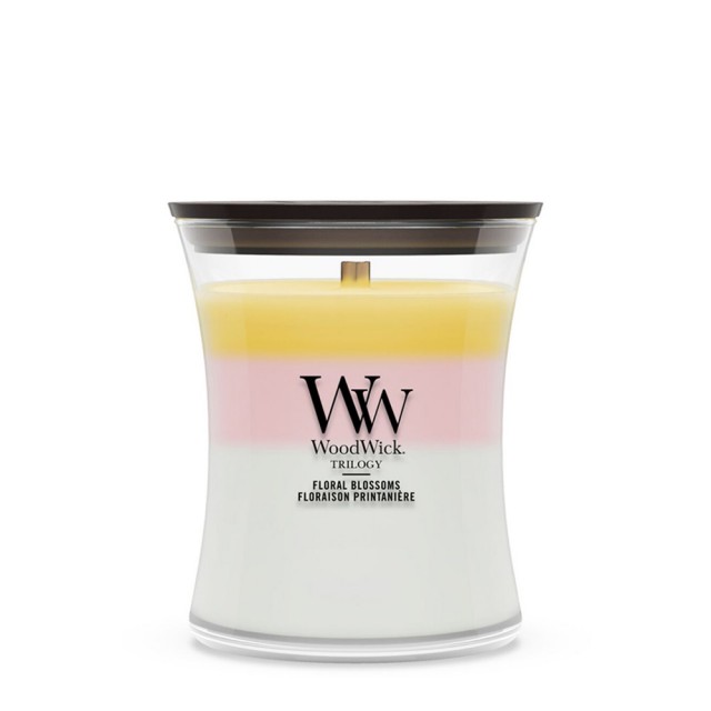 Lumanare Parfumata Borcan Mediu Trilogy Floral Blossoms, WoodWick® Lumanare Parfumata Borcan Mediu Trilogy Floral Blossoms, WoodWick®