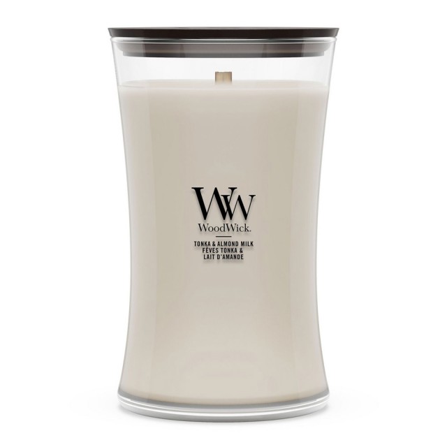 Lumanare Parfumata Borcan Mare Tonka & Almond Milk, WoodWick® Lumanare Parfumata Borcan Mare Tonka & Almond Milk, WoodWick®