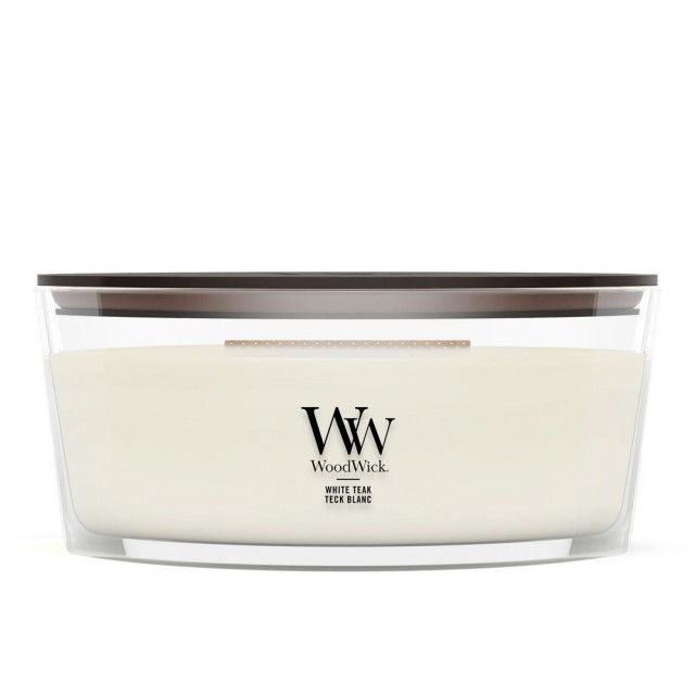 Lumanare Parfumata Ellipse White Teak, WoodWick® Lumanare Parfumata Ellipse White Teak, WoodWick®