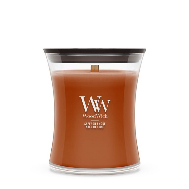 Lumanare Parfumata Borcan Mediu Saffron Smoke, WoodWick® Lumanare Parfumata Borcan Mediu Saffron Smoke, WoodWick®