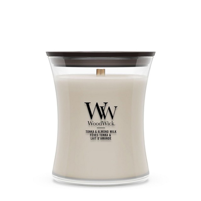 Lumanare Parfumata Borcan Mediu Tonka & Almond Milk, WoodWick® Lumanare Parfumata Borcan Mediu Tonka & Almond Milk, WoodWick®