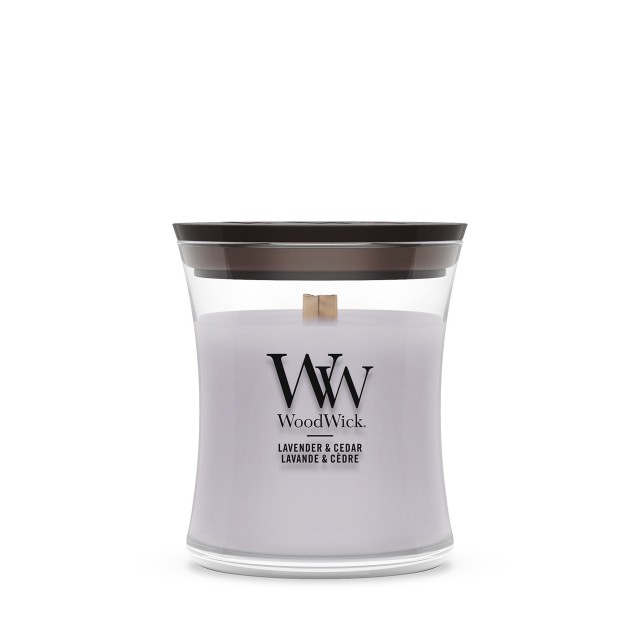 Lumanare Parfumata Borcan Mic Lavender & Cedar, WoodWick® Lumanare Parfumata Borcan Mic Lavender & Cedar, WoodWick®