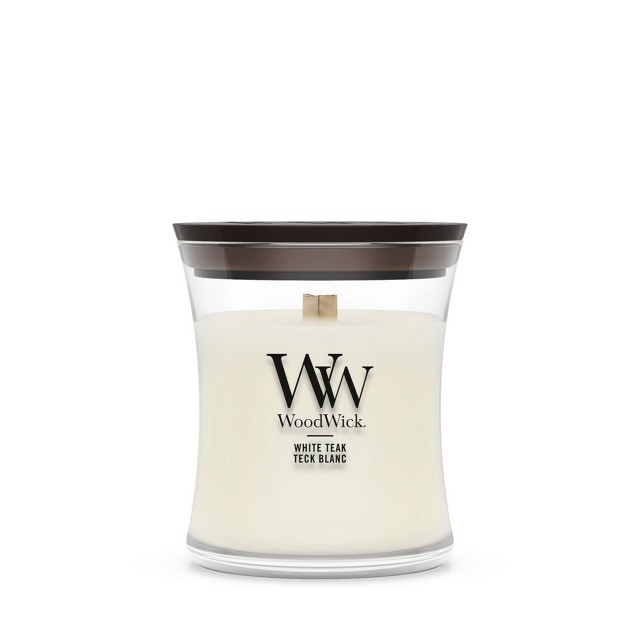 Lumanare Parfumata Borcan Mic White Teak, WoodWick® Lumanare Parfumata Borcan Mic White Teak, WoodWick®