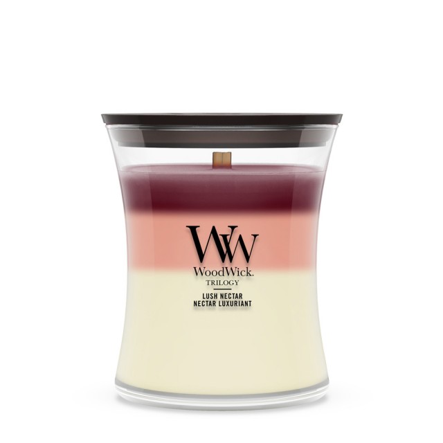 Lumanare Parfumata Borcan Mediu Trilogy Lush Nectar, WoodWick® Lumanare Parfumata Borcan Mediu Trilogy Lush Nectar, WoodWick®