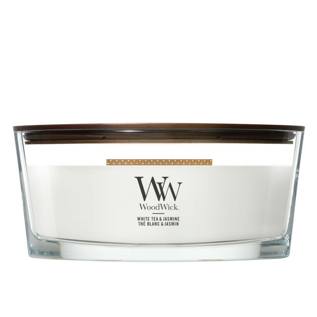 Lumanare Parfumata Ellipse White Tea & Jasmine, WoodWick® Lumanare Parfumata Ellipse White Tea & Jasmine, WoodWick®