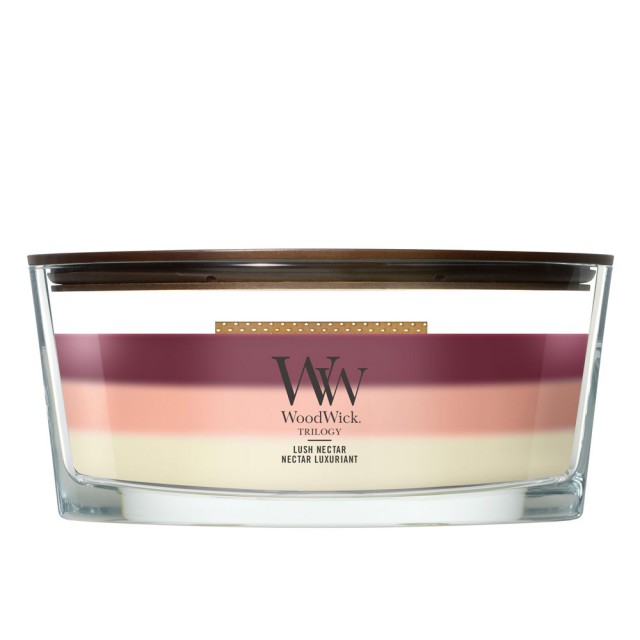 Lumanare Parfumata Ellipse Trilogy Lush Nectar, WoodWick® Lumanare Parfumata Ellipse Trilogy Lush Nectar, WoodWick®