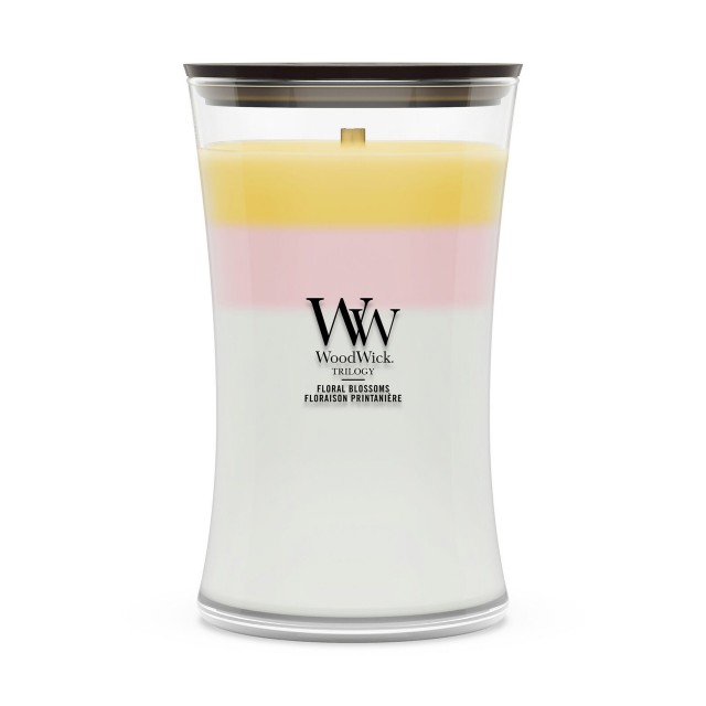 Lumanare Parfumata Borcan Mare Trilogy Floral Blossoms, WoodWick® Lumanare Parfumata Borcan Mare Trilogy Floral Blossoms, WoodWick®