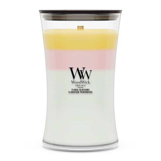 Lumanare Parfumata Borcan Mare Trilogy Floral Blossoms, WoodWick® Lumanare Parfumata Borcan Mare Trilogy Floral Blossoms, WoodWick®