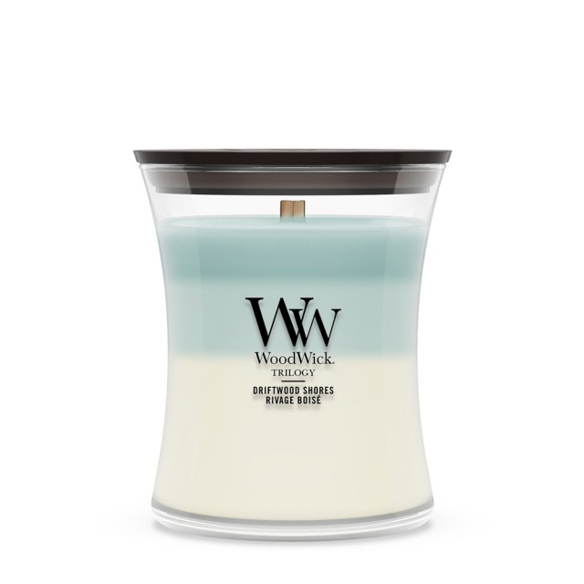 Lumanare Parfumata Borcan Mediu Trilogy Driftwood Shores, WoodWick® Lumanare Parfumata Borcan Mediu Trilogy Driftwood Shores, WoodWick®