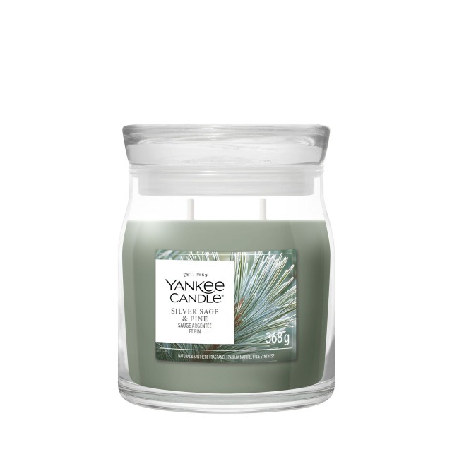 Yankee Candle Lumanare Parfumata Borcan Mediu Signature Silver Sage & Pine Yankee Candle Lumanare Parfumata Borcan Mediu Signature Silver Sage & Pine
