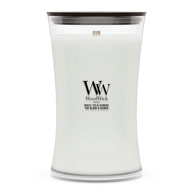 Lumanare Parfumata Borcan Mare White Tea & Jasmine, WoodWick® Lumanare Parfumata Borcan Mare White Tea & Jasmine, WoodWick®