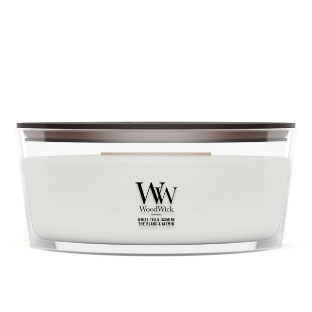 Lumanare Parfumata Ellipse White Tea & Jasmine, WoodWick® Lumanare Parfumata Ellipse White Tea & Jasmine, WoodWick®