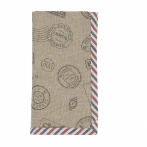 Servet de masa textil "Postal Express" 40*40 cm, Clayre & Eef Servet de masa textil "Postal Express" 40*40 cm, Clayre & Eef