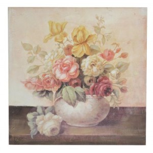 Tablou "Vase de fleurs" 50x50 cm, Clayre & Eef Tablou "Vase de fleurs" 50x50 cm, Clayre & Eef