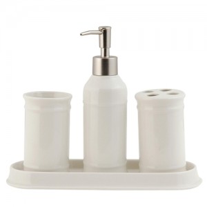 Set de baie 4 piese "Simply White", Clayre & Eef  